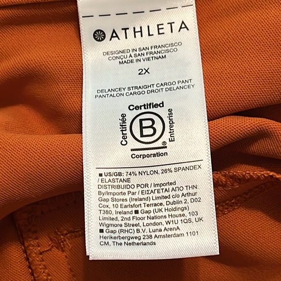 ✨ ATHLETA ✨ Orange DELANCEY Straight Cargo Pant Size 2X - Picture 12 of 16